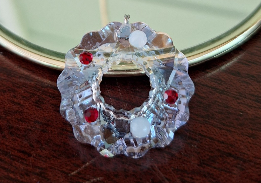 Swarovski Crystal Christmas Cookie Wreath Ornament 1054561 Retired Box COA